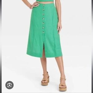Universal Thread Green Midi Skirt